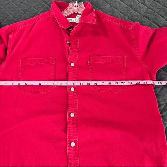 Vintage Levi’s Shirt Men Large Red Tab Button Up Western Cowboy 90s Denim G - Picture 6 of 6